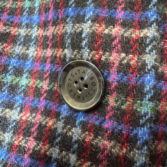 Talbots Mistletoe Plaid Shetland Wool Blazer Womens 12P Festive Eclectic Grandpa - Picture 7 of 11
